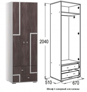 Шкаф 670 мм 2-х дверный для одежды Омега 16 (штанга) в Каменске-Уральском - kamensk-uralskij.mebel-e96.ru